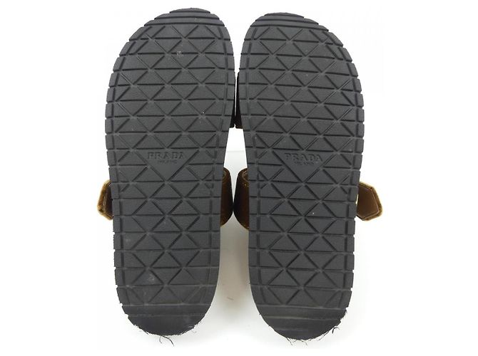 Prada Samt-Sandalen Braun - Ansicht 4