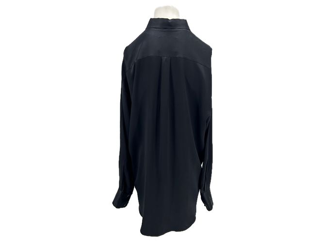 DMN Camicia in raso nera Nero - vista 2