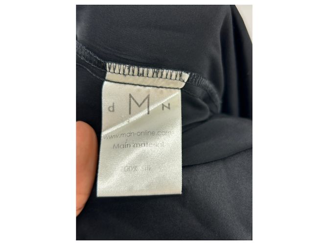 DMN Camicia in raso nera Nero - vista 6