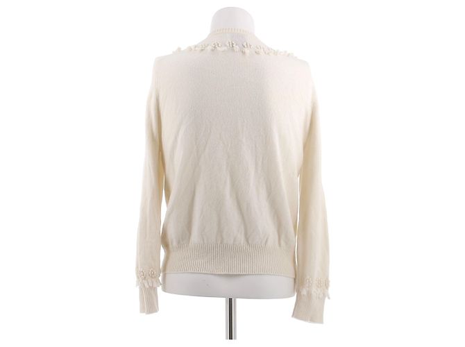 Barrie Creme-Cardigan aus Kaschmir mit Details Beige - Ansicht 2
