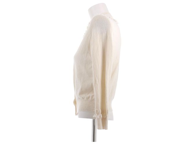 Barrie Creme-Cardigan aus Kaschmir mit Details Beige - Ansicht 4