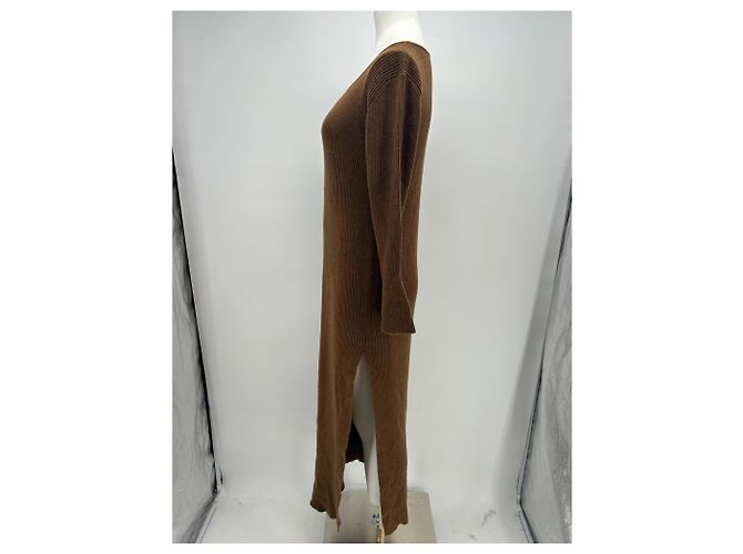 Autre Marque Vestido LINNEA LUND marrón de cachemira S Castaño - vista 3