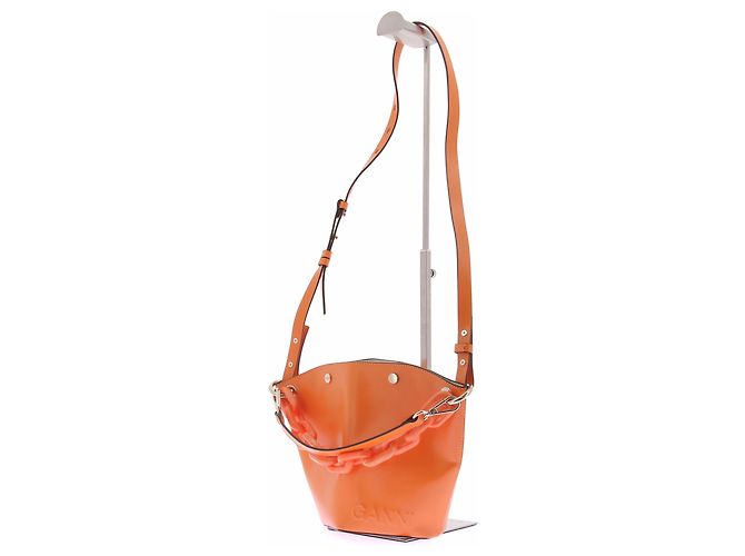 Borsa a mano Ganni in pelle arancione - vista 2