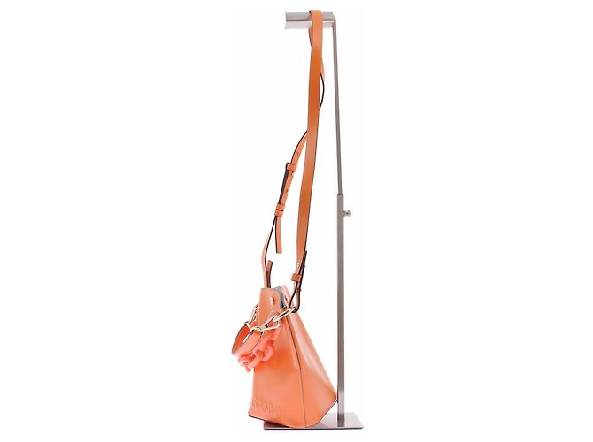 Borsa a mano Ganni in pelle arancione - vista 4