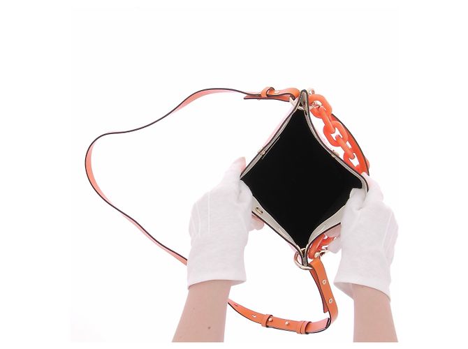 Borsa a mano Ganni in pelle arancione - vista 7