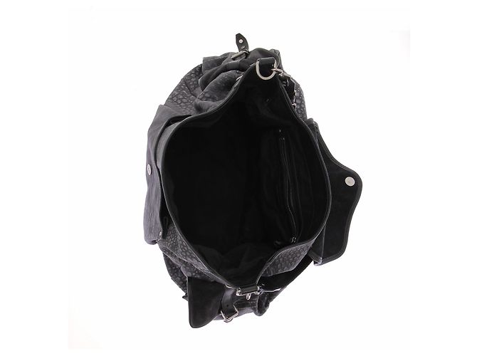 Isabel Marant Borsa in pelle nera e grigia con stampa coccodrillo Nero - vista 7