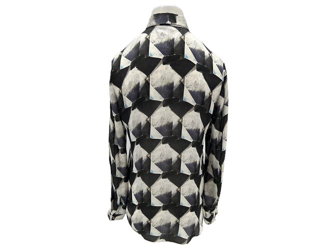 Autre Marque Camisa de seda con motivos negra THEYSKENS' THEORY Negro - vista 2