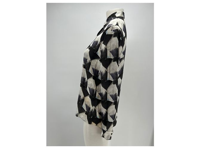 Autre Marque Camisa de seda con motivos negra THEYSKENS' THEORY Negro - vista 3