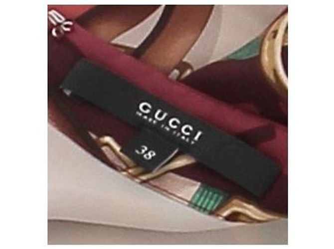 Gucci Vestido de seda com estampa multicolorida Vermelho - vista 5