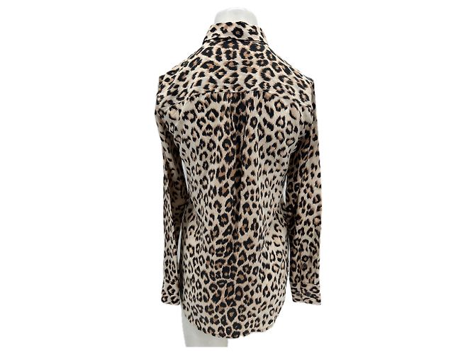 Camicia Equipment Leopardata in Seta Marrone XS - vista 2