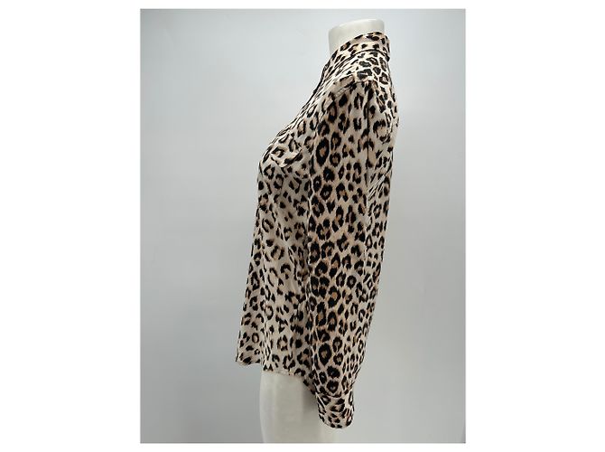 Camicia Equipment Leopardata in Seta Marrone XS - vista 3