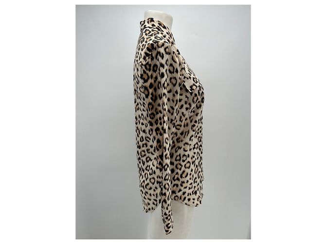 Camicia Equipment Leopardata in Seta Marrone XS - vista 4