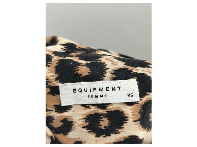 Camicia Equipment Leopardata in Seta Marrone XS - vista 5