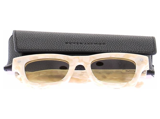 Autre Marque Sonnenbrille mit Marmorprint Beige - Ansicht 7
