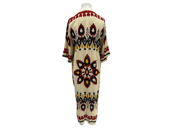 Autre Marque RAFFAELA D'ANGELO Gemusterter Leinen Kimono Rot - Ansicht 2