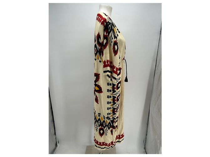 Autre Marque RAFFAELA D'ANGELO Gemusterter Leinen Kimono Rot - Ansicht 4