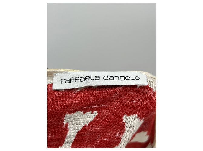 Autre Marque RAFFAELA D'ANGELO Gemusterter Leinen Kimono Rot - Ansicht 5