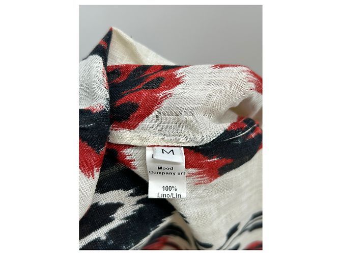 Autre Marque RAFFAELA D'ANGELO Gemusterter Leinen Kimono Rot - Ansicht 6