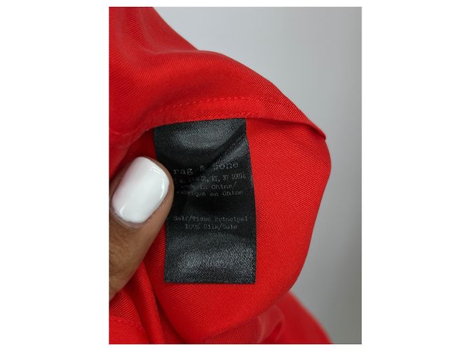 Rag & Bone Bluse aus roter Seide - Ansicht 6