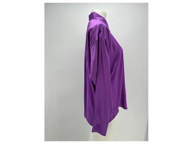 DMN Camisa de seda violeta Púrpura - vista 4