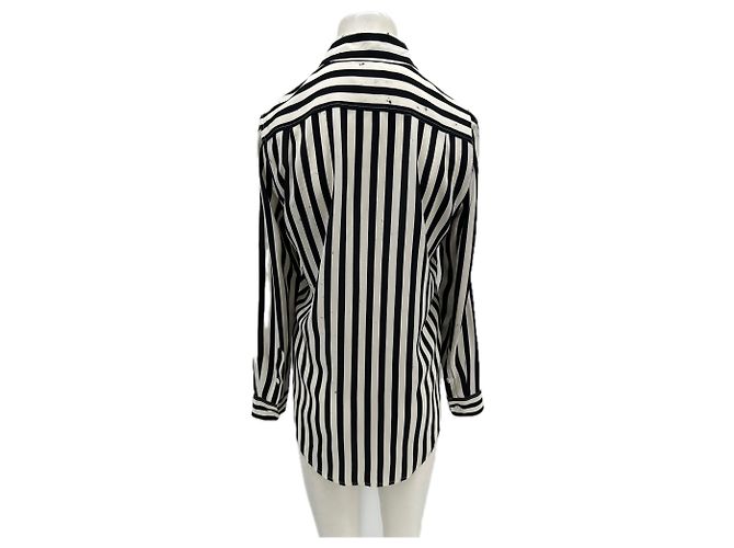Camicia di seta a righe Equipment Nera XS Nero - vista 2