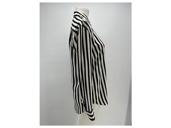 Camicia di seta a righe Equipment Nera XS Nero - vista 4