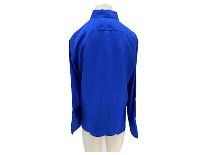 DMN Camicia di seta blu - vista 2