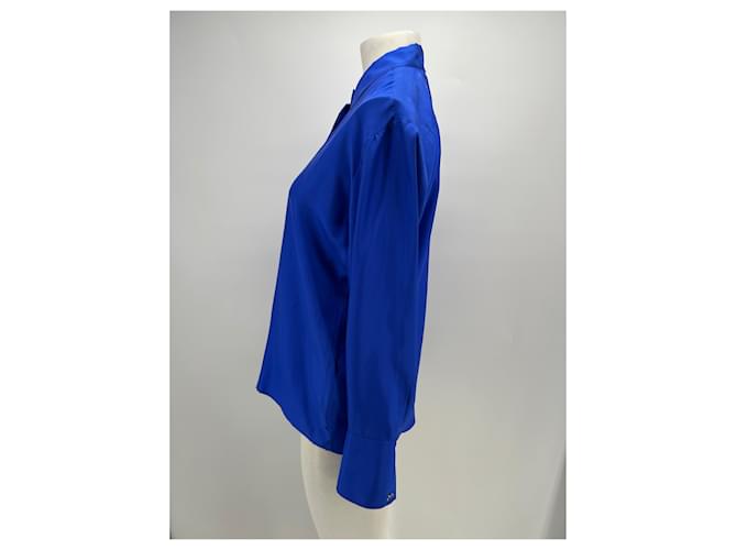 DMN Camicia di seta blu - vista 3