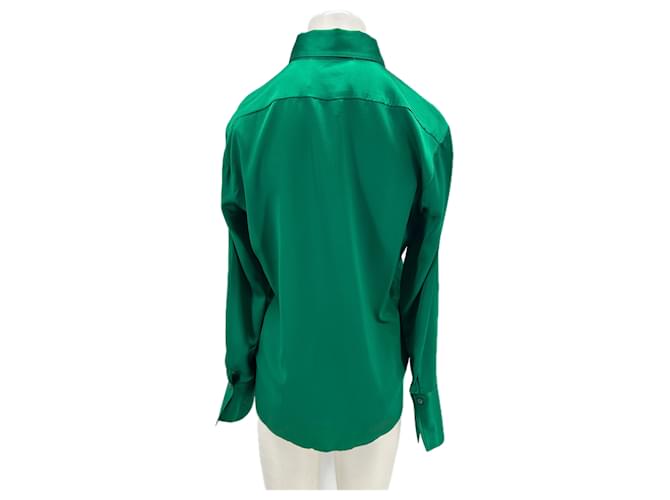 DMN Camisa de seda verde - vista 2