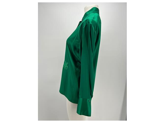 DMN Camisa de seda verde - vista 3