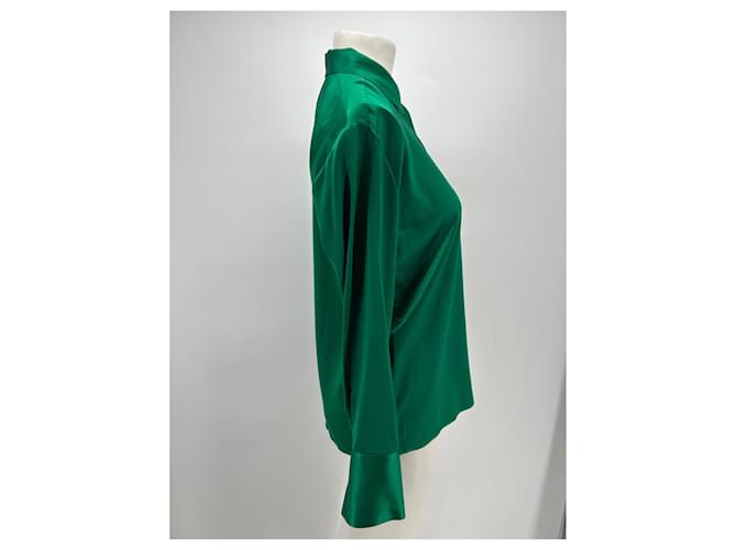 DMN Camisa de seda verde - vista 4