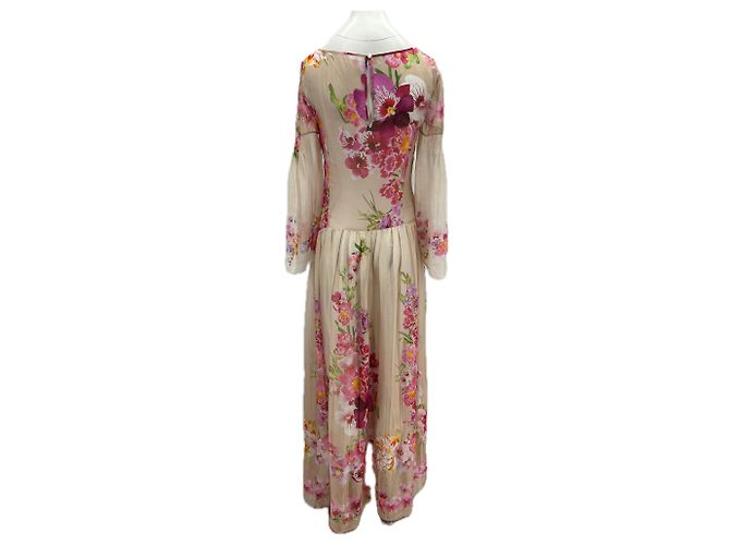 Vestido floral de seda rosa Alberta Ferretti - vista 2