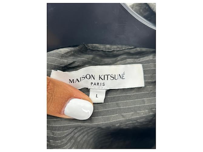 Autre Marque Camicia nera MAISON KITSUNÉ Nero - vista 3