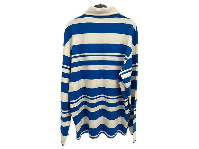 Autre Marque Polo a righe in cotone blu HOTEL GRAND AMOUR - vista 2