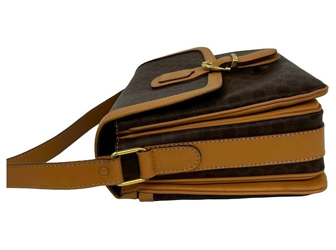 Céline CELINE Vintage Macadam Blazon Triomphe Pattern Leder Schultertasche Braun - Ansicht 5
