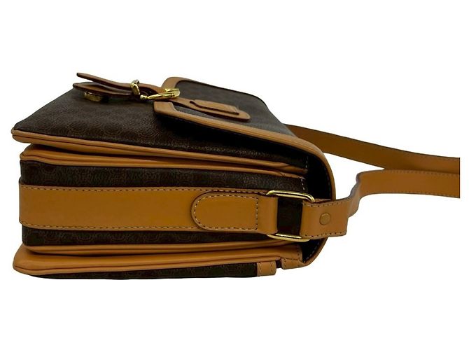 Céline CELINE Vintage Macadam Blazon Triomphe Pattern Leder Schultertasche Braun - Ansicht 6