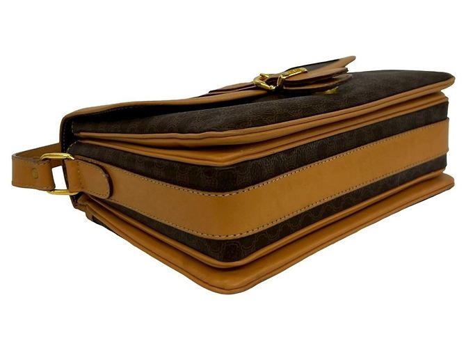 Céline CELINE Vintage Macadam Blazon Triomphe Pattern Leder Schultertasche Braun - Ansicht 7
