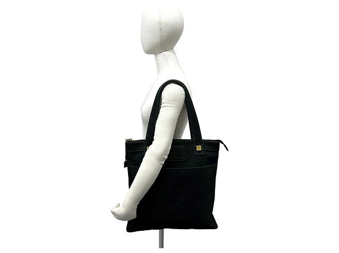 Loewe Anagram Muster Canvas Leder Tote Bag Schwarz - Ansicht 2