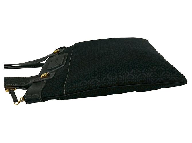 Loewe Anagram Muster Canvas Leder Tote Bag Schwarz - Ansicht 5