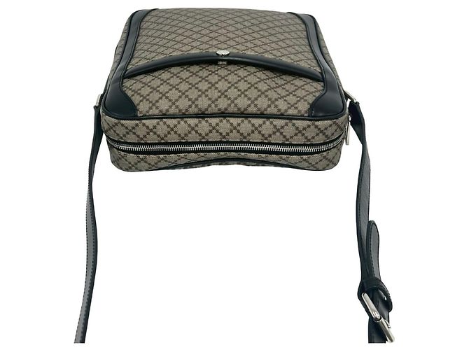 Borsa a tracolla GUCCI Diamante in pelle Nero Beige - vista 4
