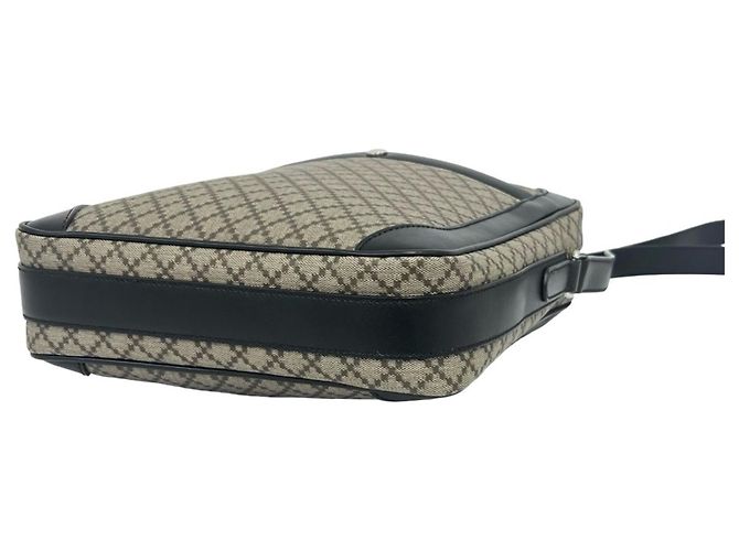 Borsa a tracolla GUCCI Diamante in pelle Nero Beige - vista 8