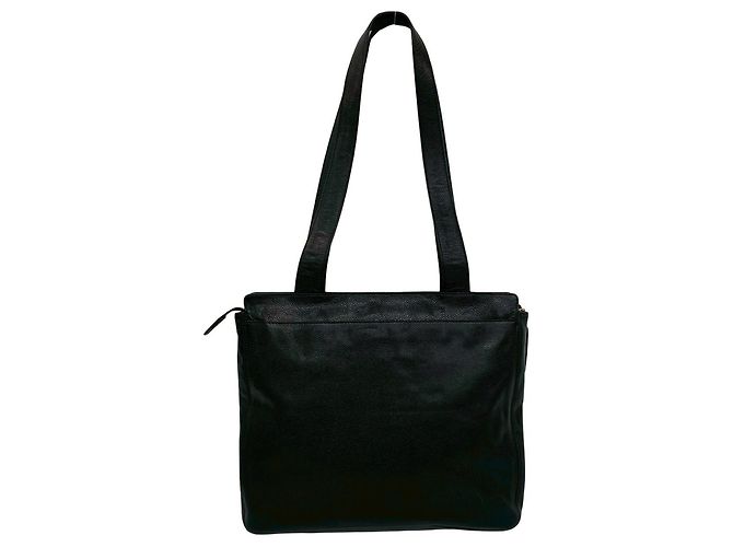 Borsa Tote Chanel in pelle di vitello martellata nera Nero - vista 3
