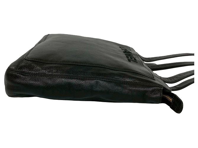 Borsa Tote Chanel in pelle di vitello martellata nera Nero - vista 6