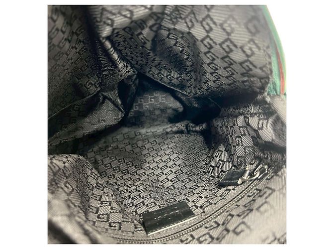 Gucci Sherry Line Logo Hardware Nylon Rucksack Schwarz - Ansicht 9