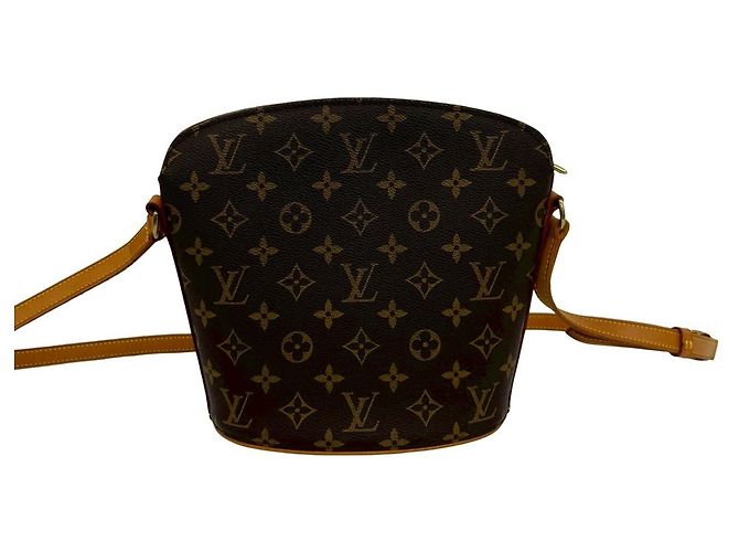 Borsa a tracolla Louis Vuitton Druot in pelle monogram Marrone - vista 3