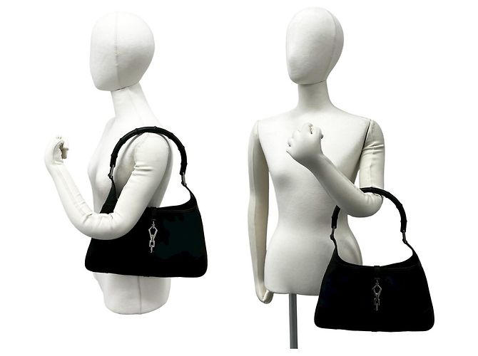 Borsa Gucci Bamboo Jackie Nero - vista 2