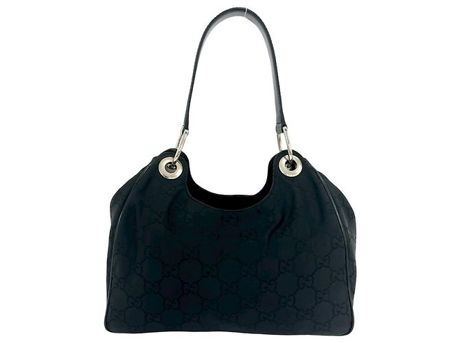 Bolsa de mão Gucci em nylon e couro com padrão GG Preto - vista 3
