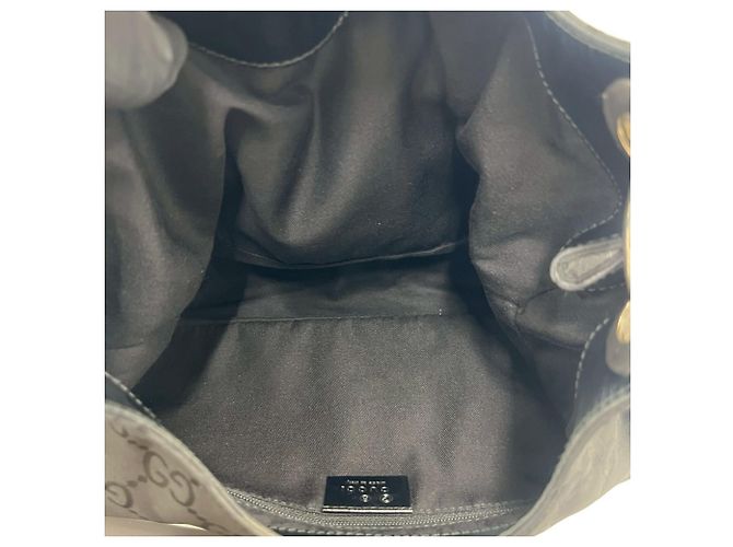 Bolsa de mão Gucci em nylon e couro com padrão GG Preto - vista 9