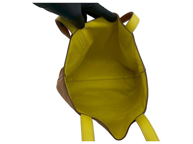 Hermès Borsa Tote Hermes Double Sens 28 Marrone Giallo - vista 10