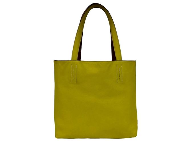 Hermès Borsa Tote Hermes Double Sens 28 Marrone Giallo - vista 2
